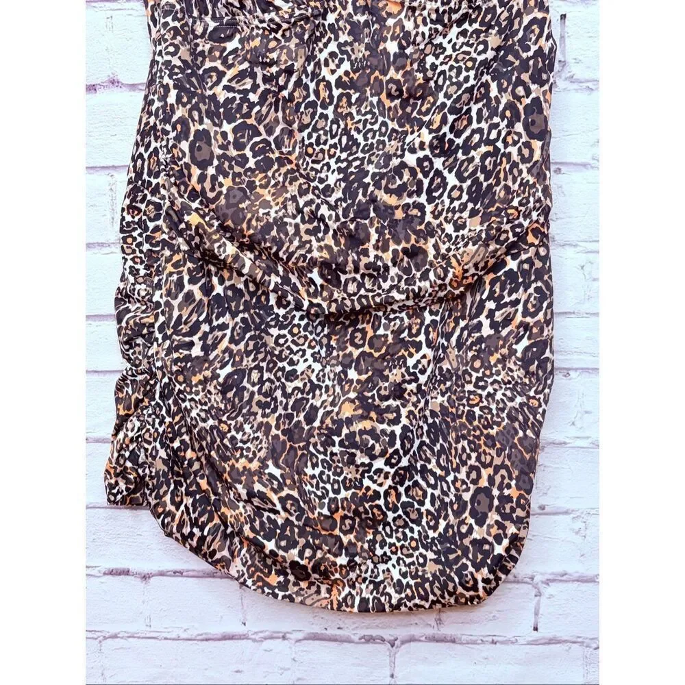 Swimsuits For All Womens Black Brown Leopard Print Swimsuit One-Piece Size 24